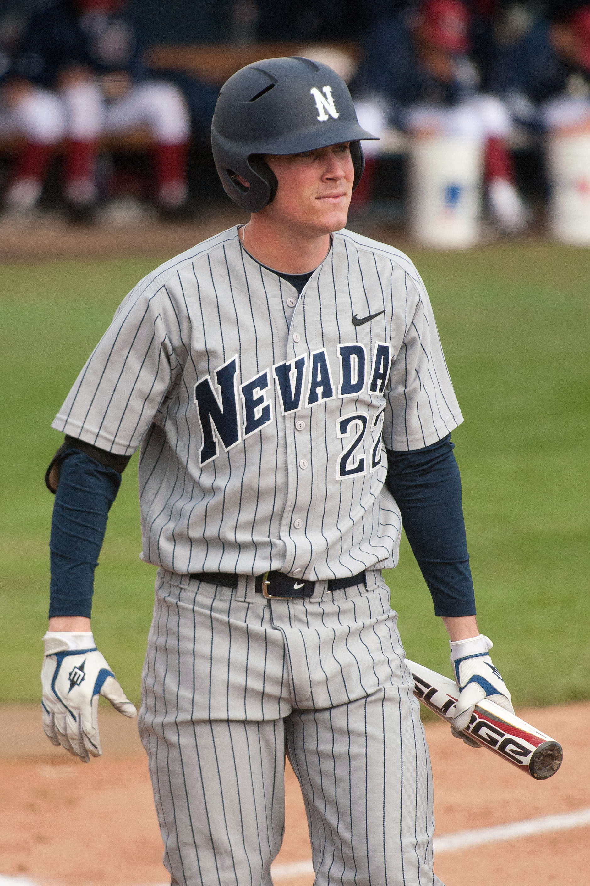 Nevada batter mid-swing